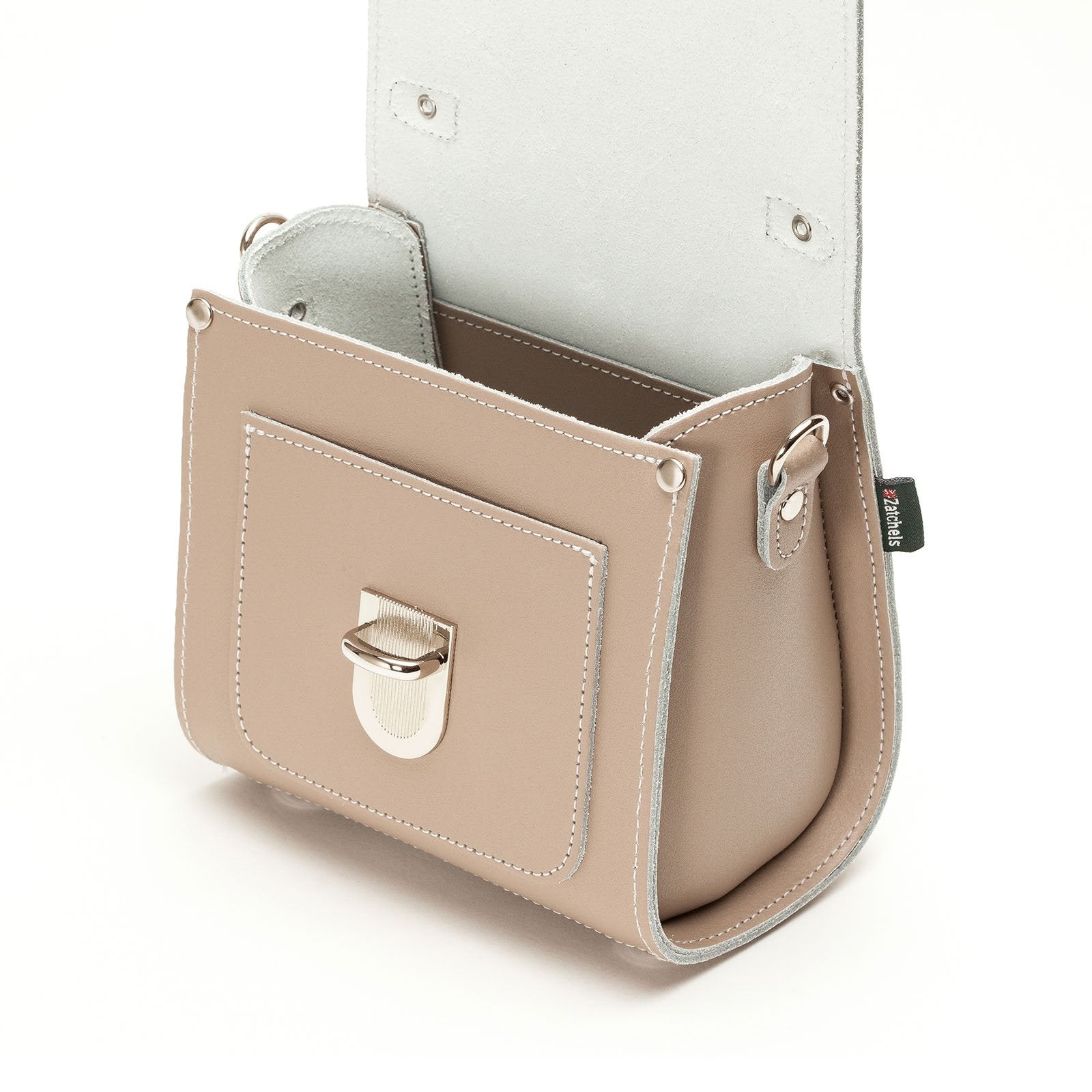Zatchels Iced Coffee Sugarcube leather handbag detail view