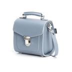 Zatchels Lilac Grey Sugarcube leather handbag side view