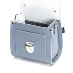 Zatchels Lilac Grey Sugarcube leather handbag detail view