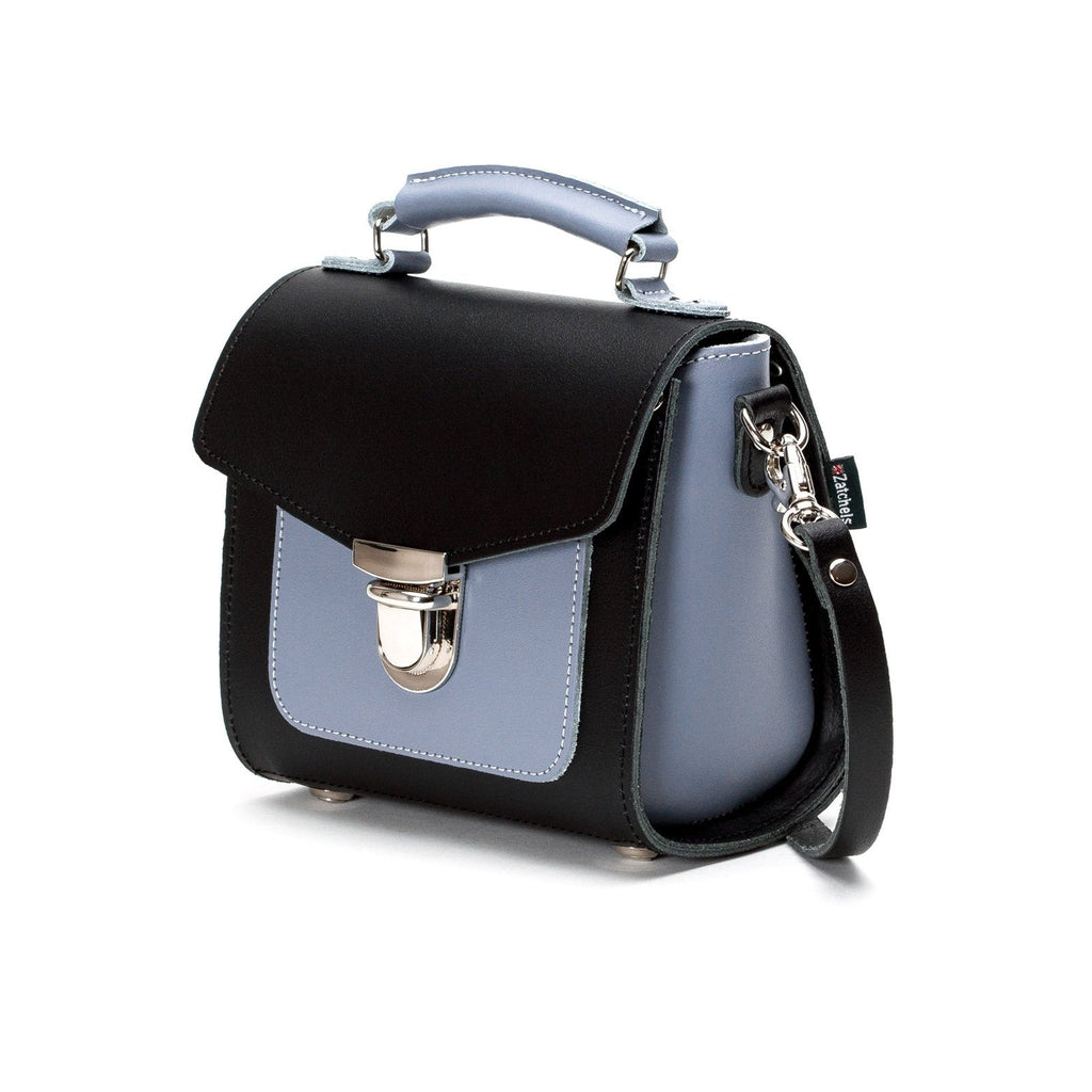 Zatchels Mocha Mauve Sugarcube leather handbag side view