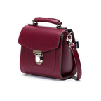 Zatchels Oxblood Sugarcube leather handbag side view