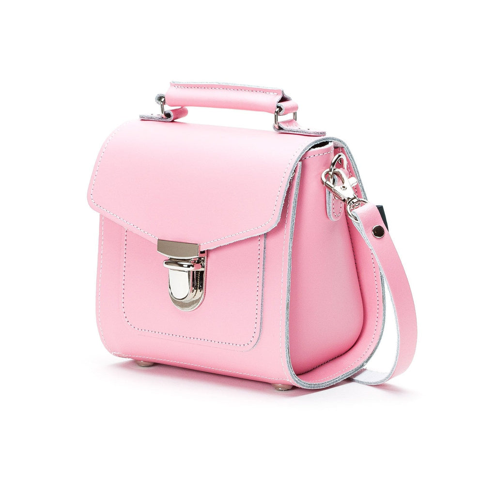 Zatchels Pastel Pink Sugarcube leather handbag side view