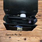 Zatchels Black Sugarcube Handmade Leather Handbag