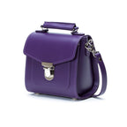 Zatchels Purple Sugarcube leather handbag side view