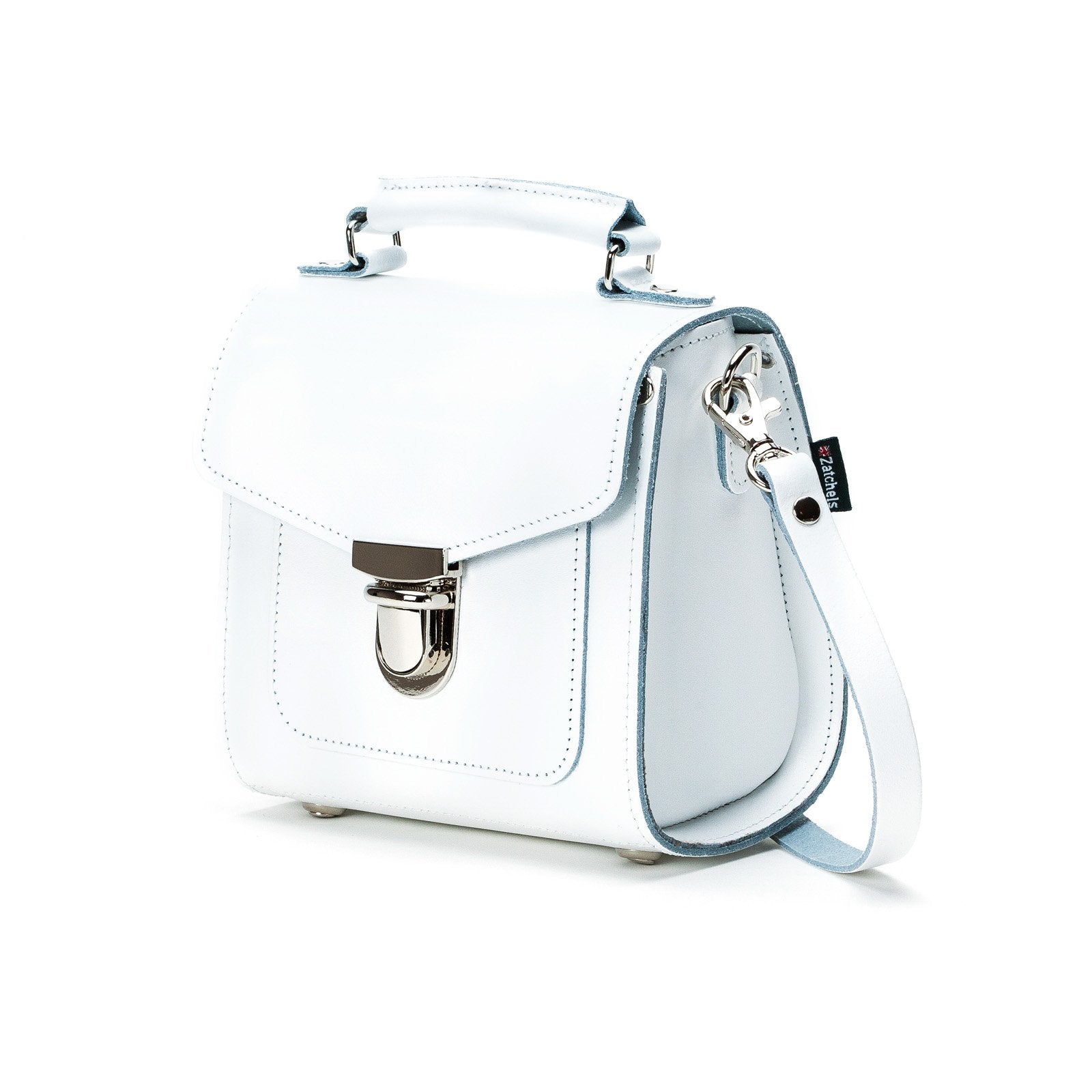 Zatchels White Sugarcube Handmade Leather Handbag