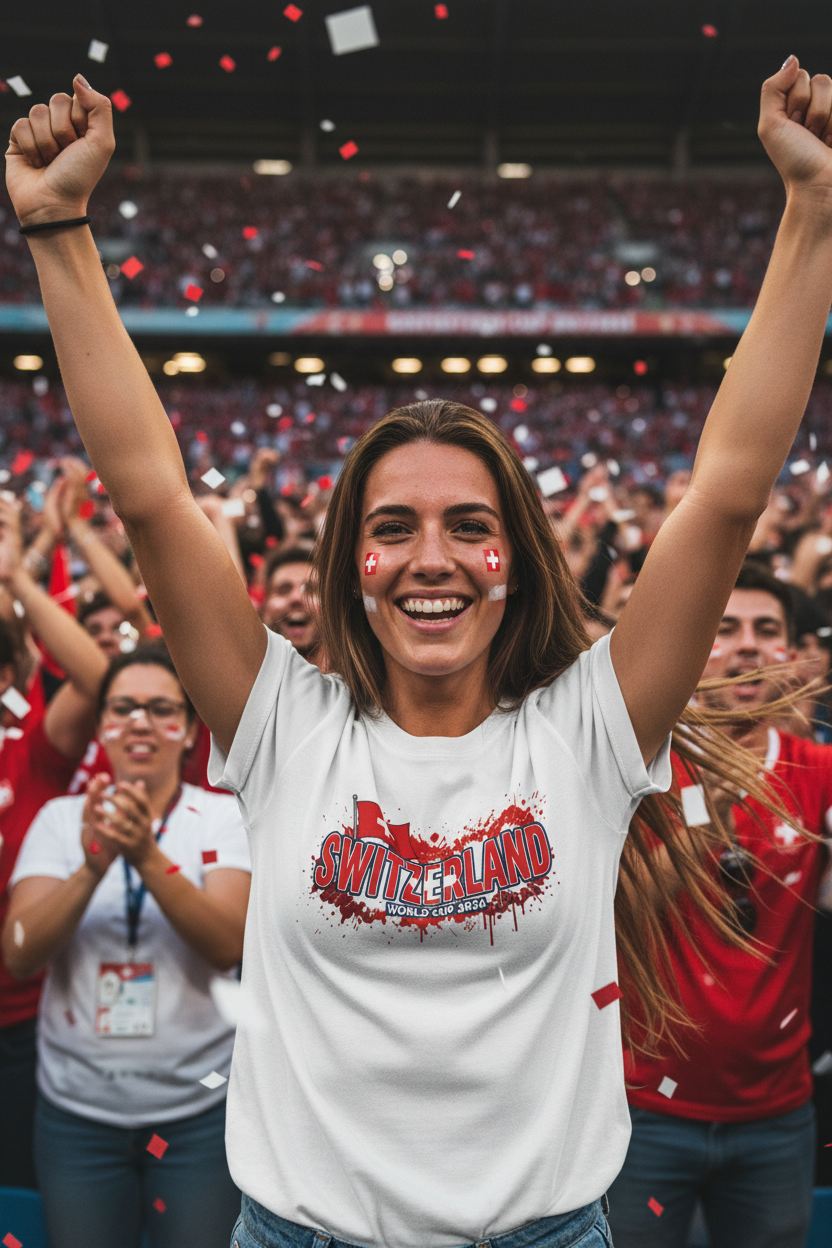 Switzerland World Cup 2026 T-Shirt - Bold Graffiti Flag Design by StayClothed.com