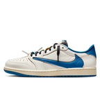 Air Jordan 1 Retro Low OG SP Travis Scott Fragment Sail Military Blue Trainers