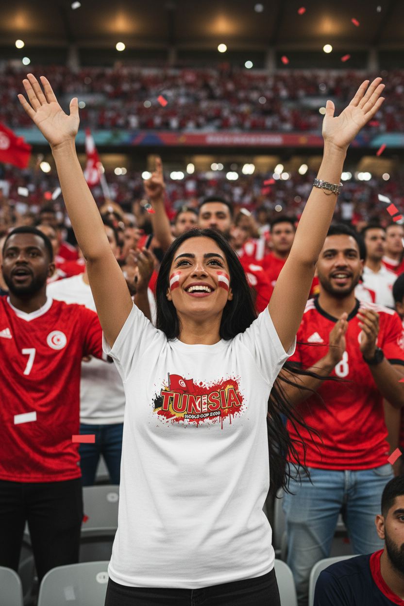 Tunisia World Cup 2026 T-Shirt - Bold Graffiti Flag Design by StayClothed.com