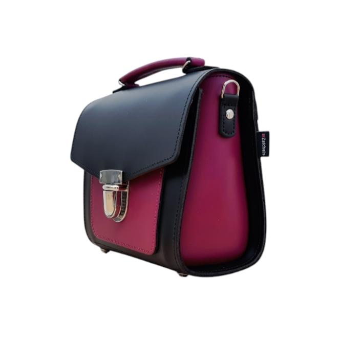 Zatchels two tone Sugarcube handbag back view