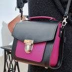 Zatchels Black Magenta Sugarcube handbag model view