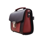 Zatchels Black & Oxblood Two Tone Sugarcube Handbag