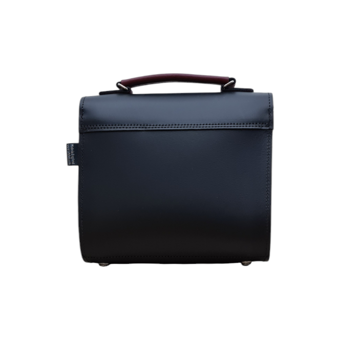 Zatchels Black & Oxblood Two Tone Sugarcube Handbag
