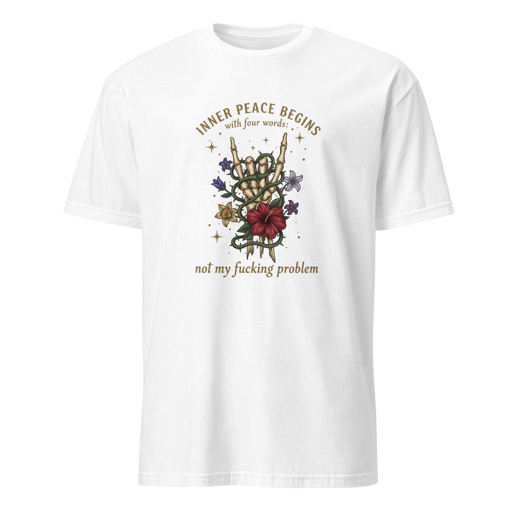 White unisex basic softstyle t-shirt front view