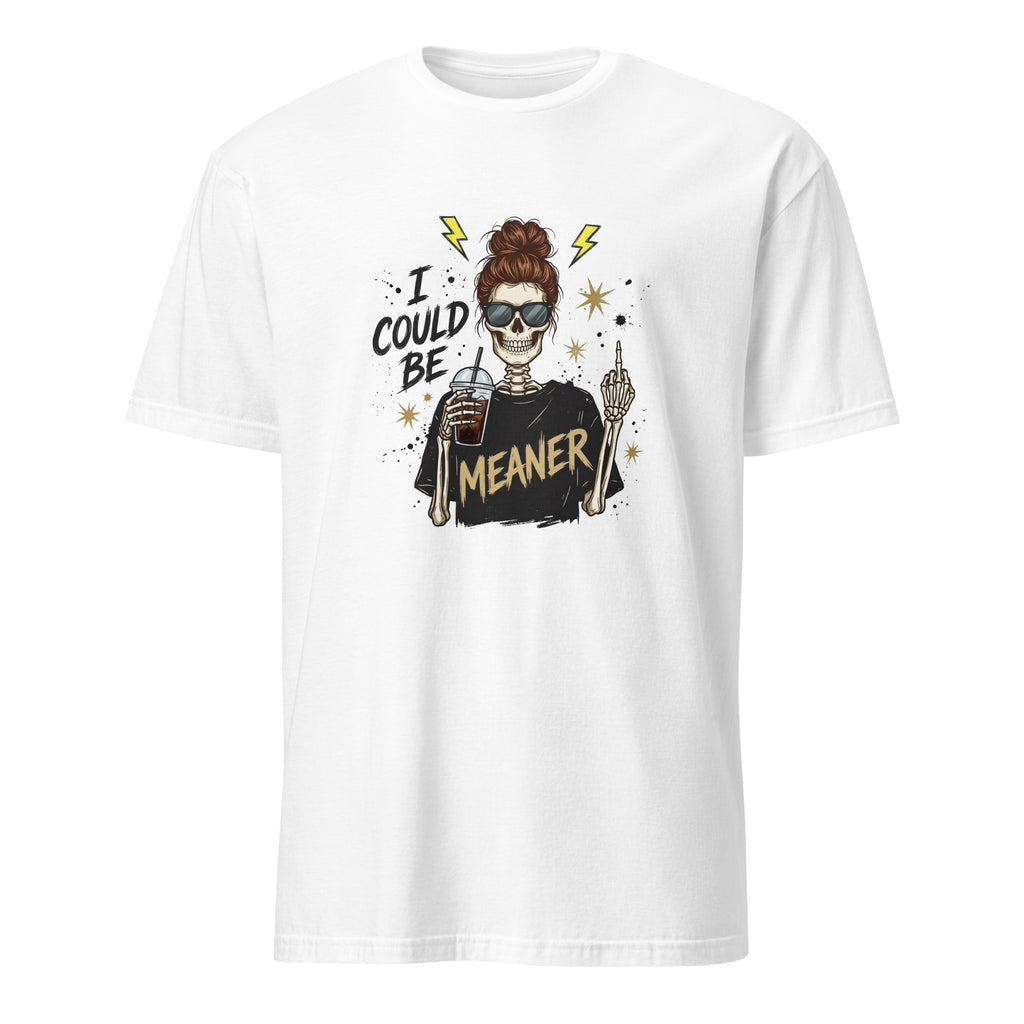 White unisex basic softstyle t-shirt front view