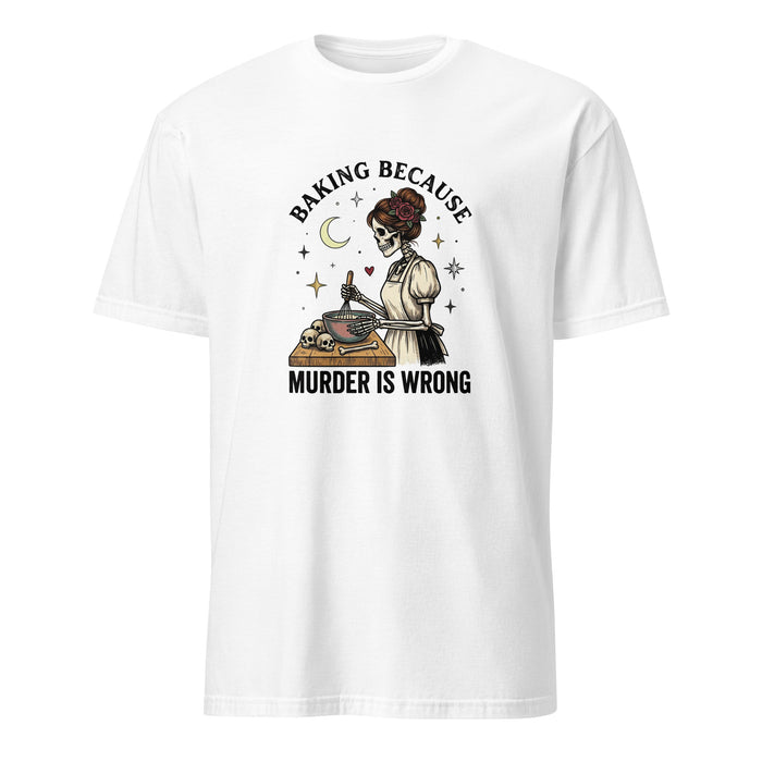 White unisex basic softstyle t-shirt front view