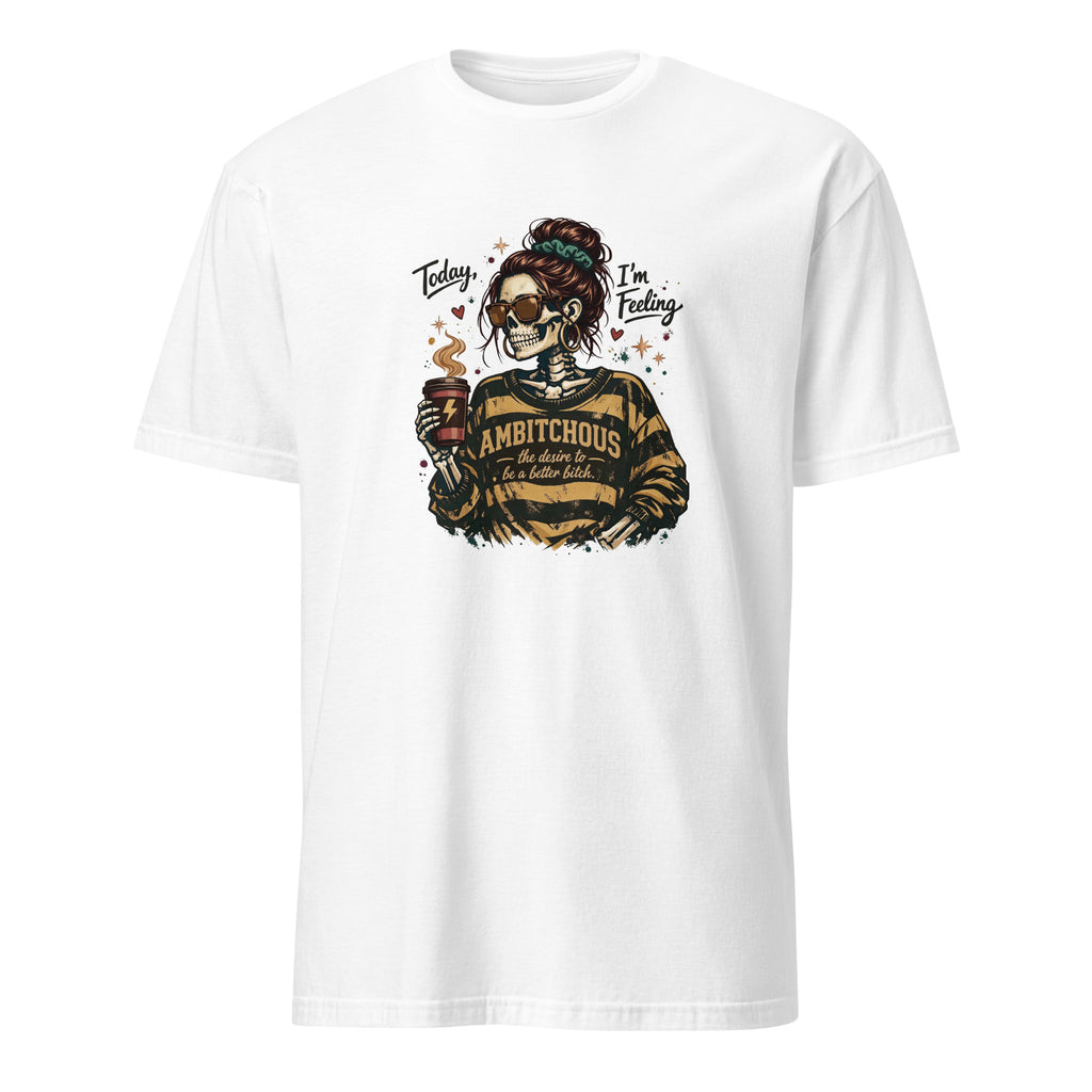 White unisex basic softstyle t-shirt front view