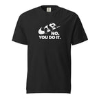 Black T-shirt featuring a cartoon panda leaning on a stylised branch above the text “NO. YOU DO IT.”