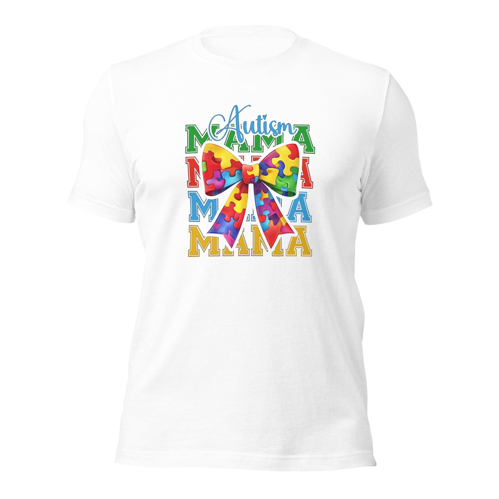 White unisex staple t-shirt shown from the front.
