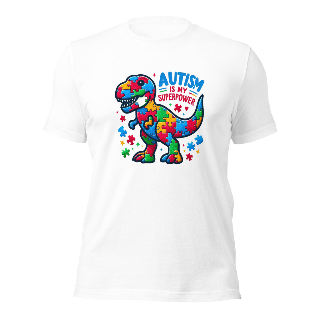 White unisex staple t-shirt shown from the front.