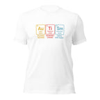White unisex staple t-shirt shown from the front.