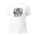White unisex staple t-shirt shown from the front.