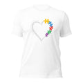 White unisex staple t-shirt shown from the front.