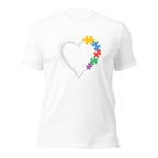White unisex staple t-shirt shown from the front.