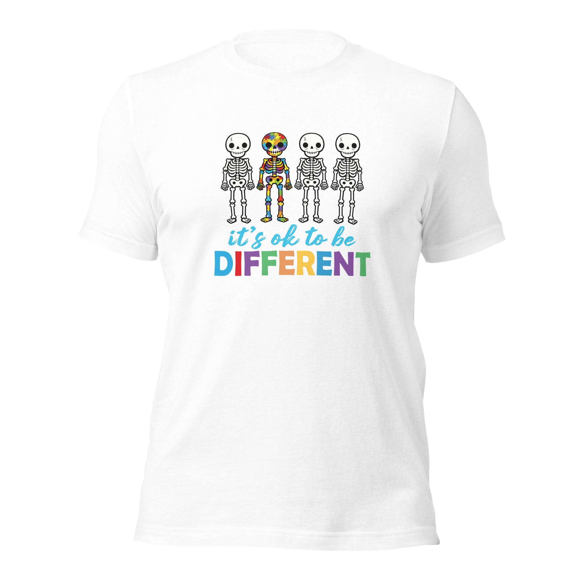 White unisex staple t-shirt shown from the front.
