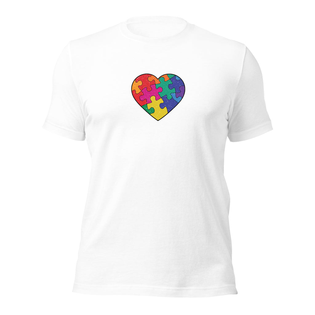 White unisex staple t-shirt shown from the front.