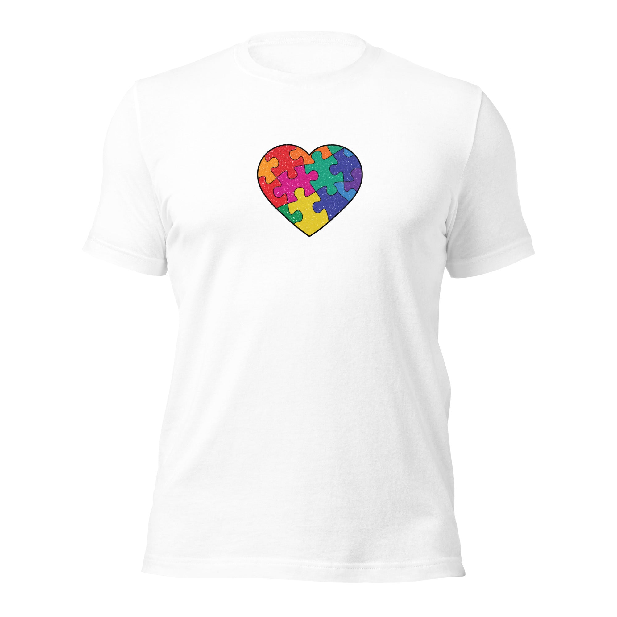 White unisex staple t-shirt shown from the front.