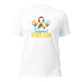 White unisex staple t-shirt shown from the front.