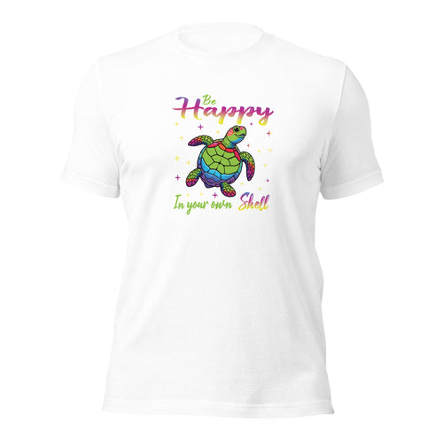 White unisex round neck t-shirt with short sleeves shown from the front.
