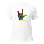 White unisex staple t-shirt shown from the front.