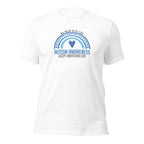 White unisex staple t-shirt shown from the front.