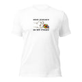 White unisex staple t-shirt shown from the front.