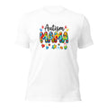 White unisex staple t-shirt shown from the front.