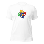 White unisex staple t-shirt shown from the front.
