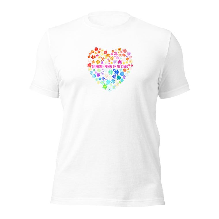 White unisex staple t-shirt shown from the front.