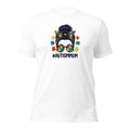 White unisex staple t-shirt shown from the front.