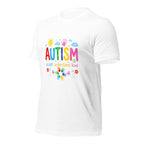 White unisex staple t-shirt shown from the left front.