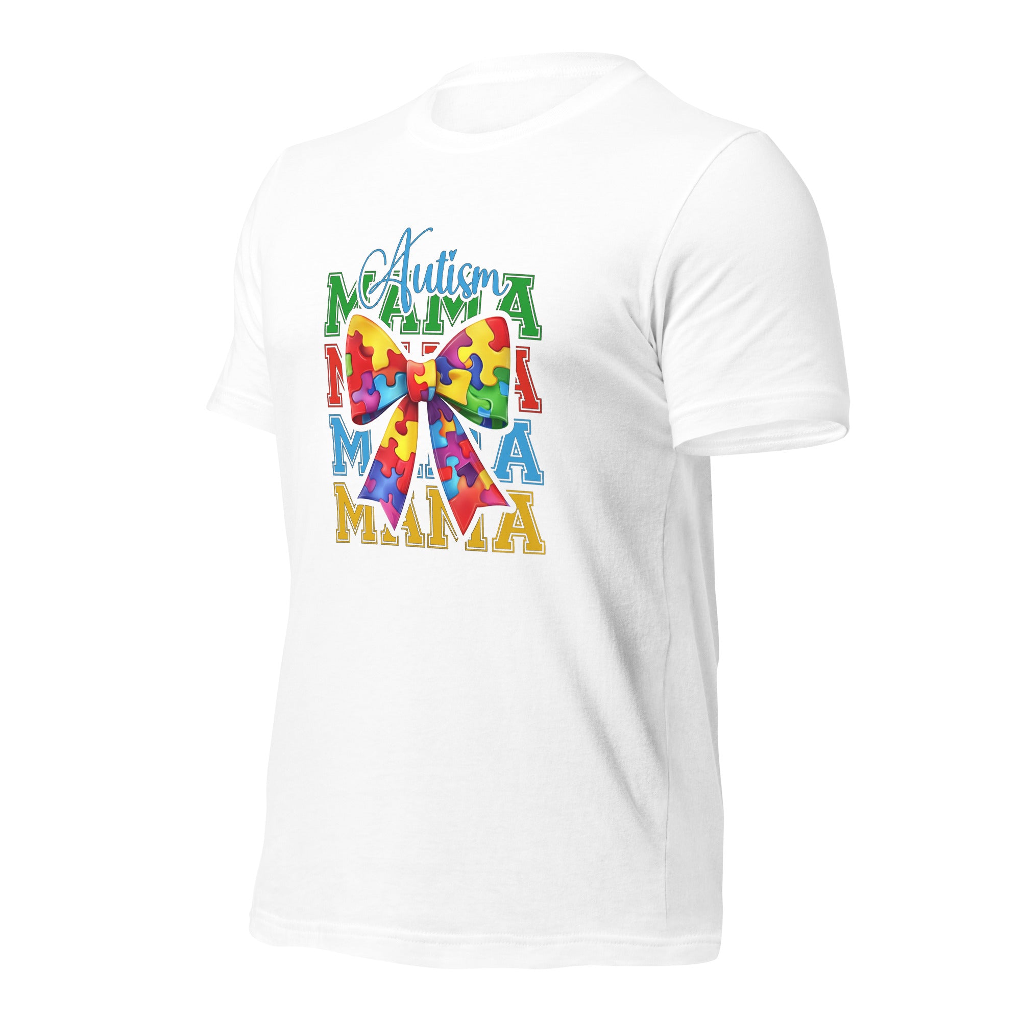 White unisex staple t-shirt shown from the left front.