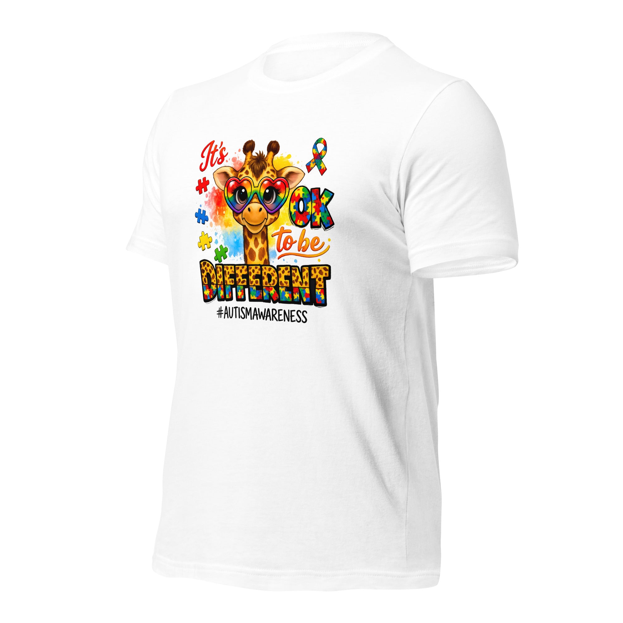 White unisex staple t-shirt shown from the left front.