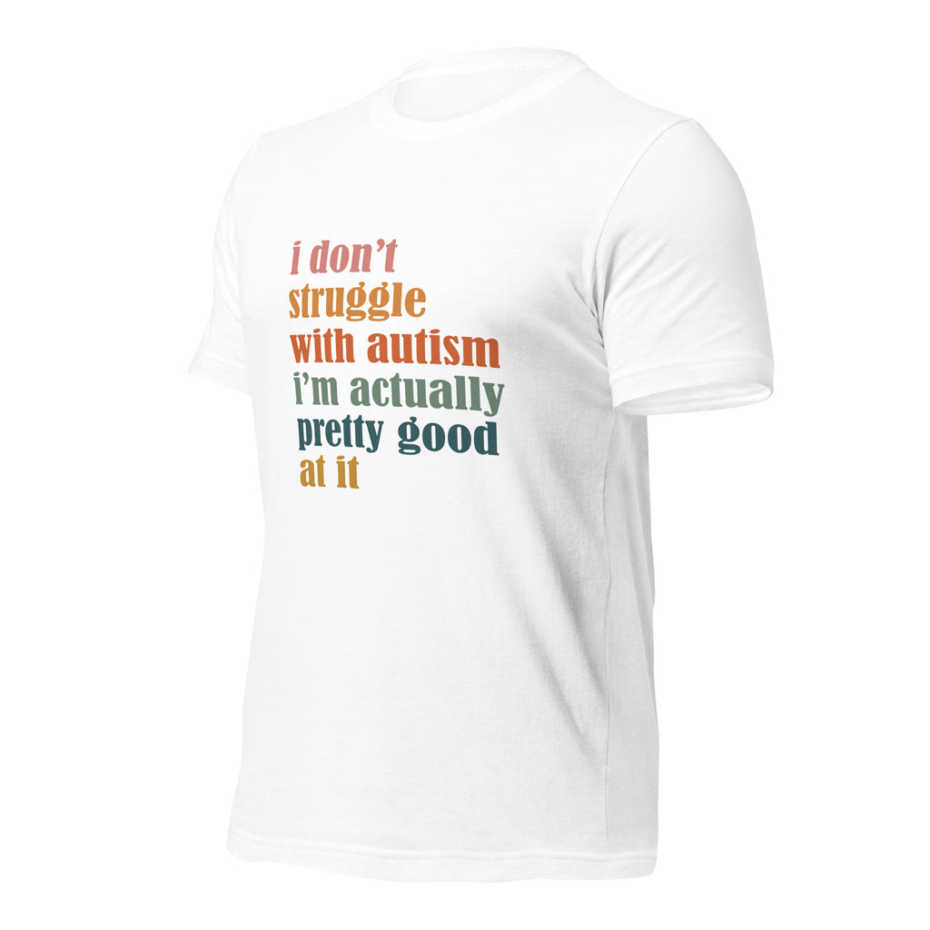 White unisex staple t-shirt shown from the left front.