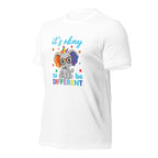 White unisex staple t-shirt shown from the left front.