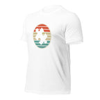 White unisex staple t-shirt shown from the left front.