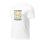 White unisex staple t-shirt shown from the left front.