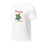 White unisex staple t-shirt shown from the left front.