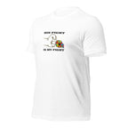 White unisex staple t-shirt shown from the left front.