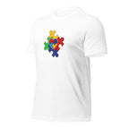 White unisex staple t-shirt shown from the left front.