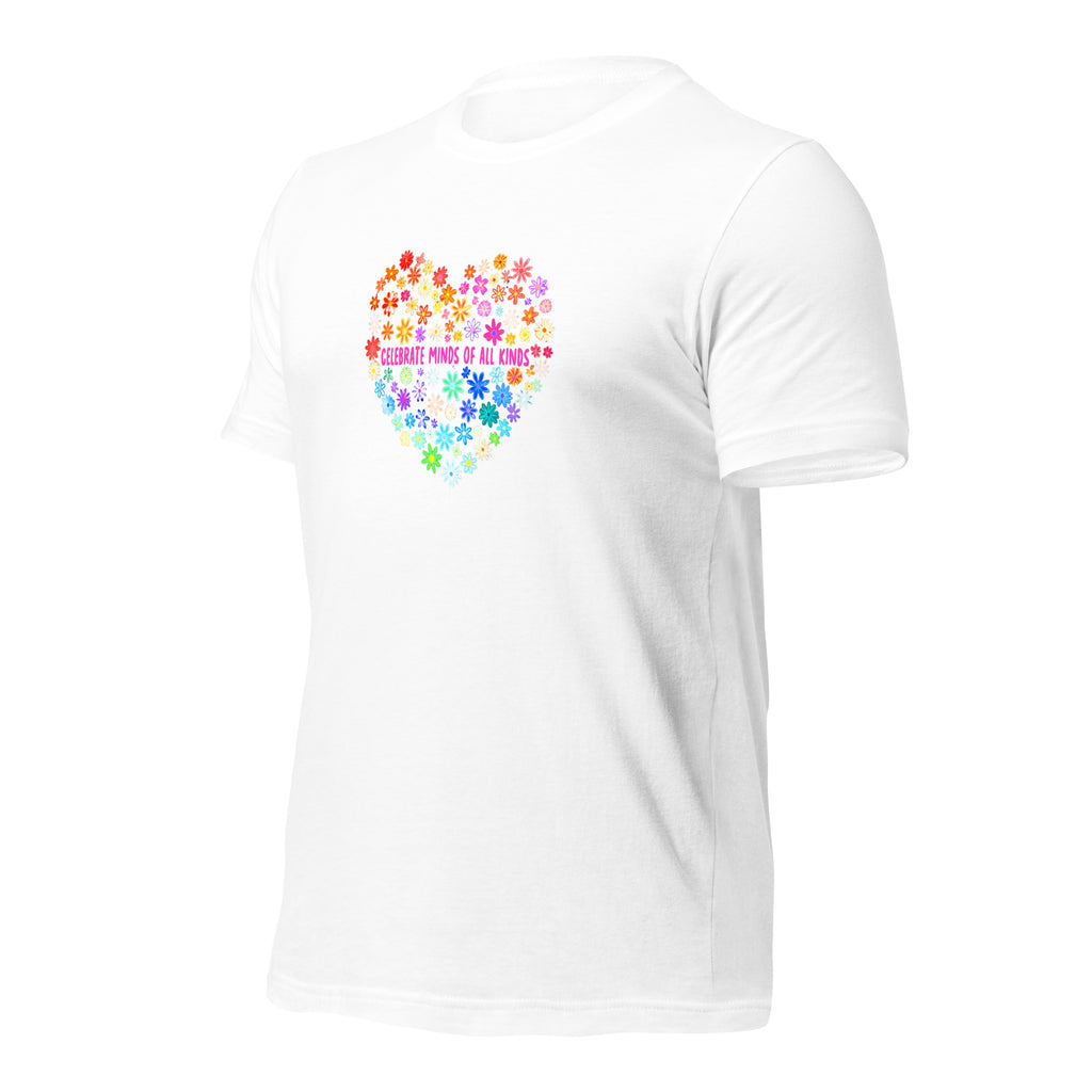 White unisex staple t-shirt shown from the left front.
